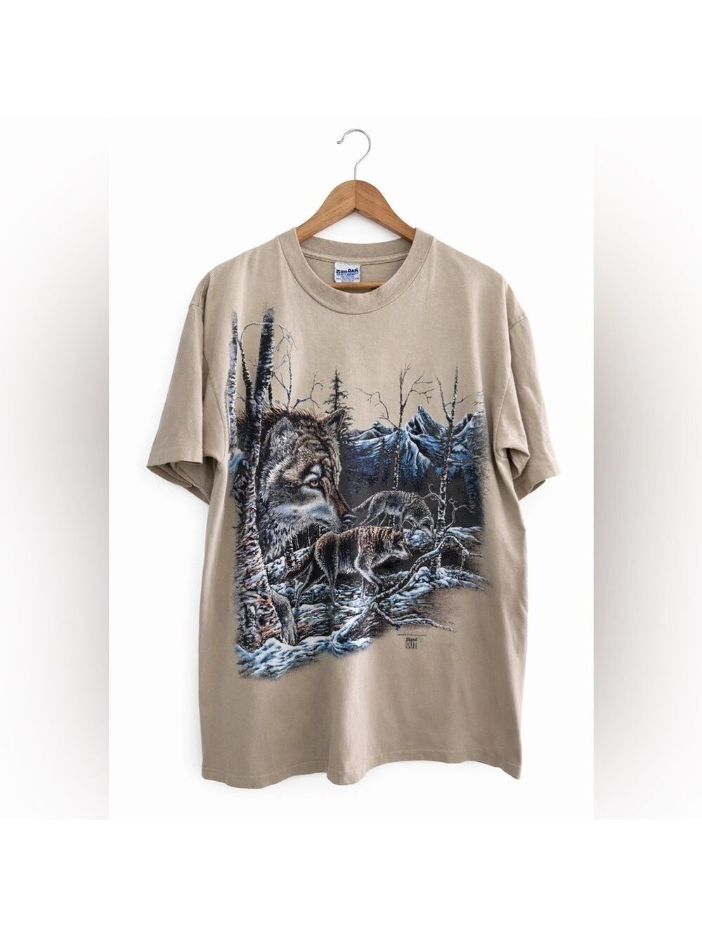 90s Wolf Graphic Tee Stand Out Designs Print